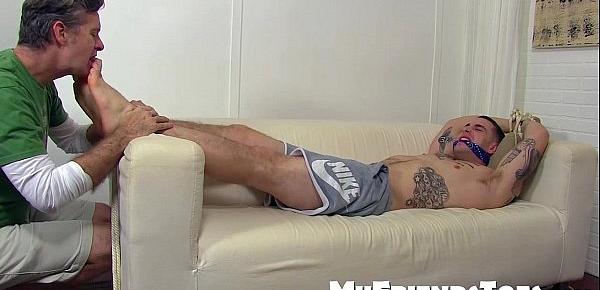  Hot muscular KC gets tied up toe smelled and sucked